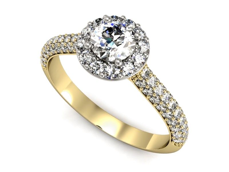 Złoty Pierścionek zaręczynowy z diamentami złoto promocja - 2229skwpro