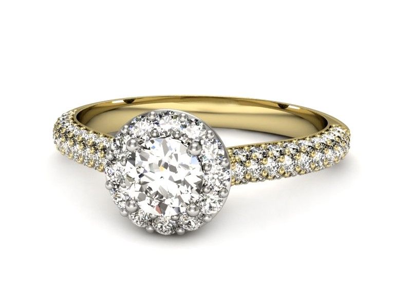 Złoty Pierścionek zaręczynowy z diamentami złoto promocja - 2229skwpro - 2