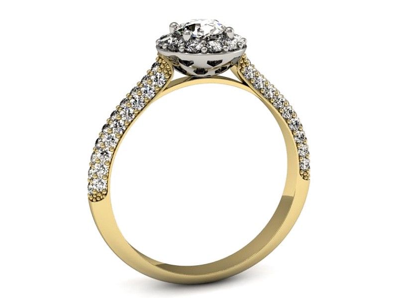 Złoty Pierścionek zaręczynowy z diamentami złoto promocja - 2229skwpro - 3