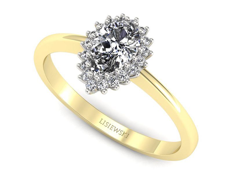 pierścionek z diamentami żółte złoto próba 585 promocja - 2233skwpro
