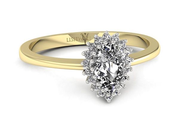 pierścionek z diamentami żółte złoto promocja - 2233skwpro