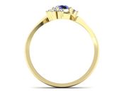 Złoty pierścionek z tanzanitem i brylantami - 2263skwpro - 2