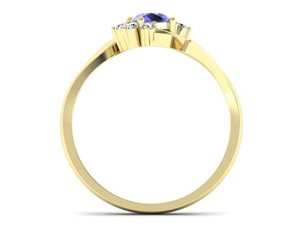 Złoty pierścionek z tanzanitem i brylantami - 2263skwpro