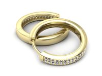 Złote Kolczyki z żółtego złota z diamentami promocja - 2264skwpro- 3