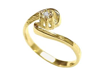 Złoty Pierścionek z cyrkonią żółte złoto próba 585 - 2278 - 1