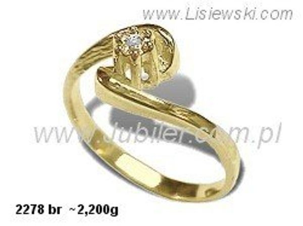 Złoty Pierścionek z brylantem żółte złoto próba 585 - 2278br