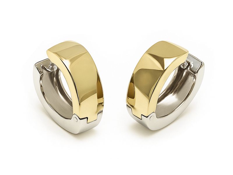 Złote kolczyki żółte złoto i białe złoto - 228k