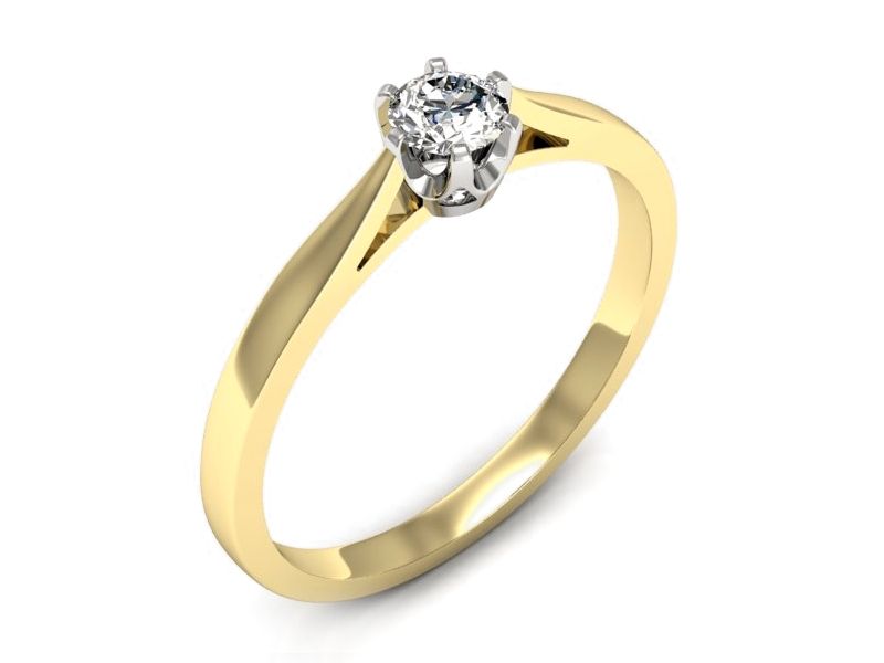 Złoty pierścionek z diamentem promocja - 2293skwpro - 1