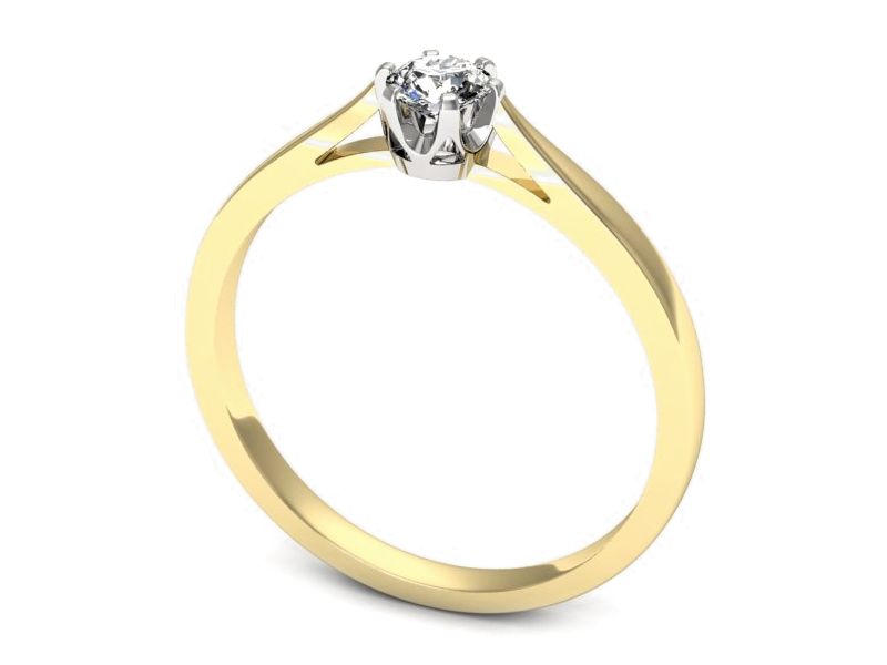 Złoty pierścionek z diamentem promocja - 2293skwpro - 2