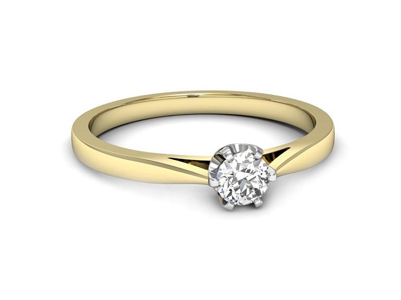 Złoty pierścionek z diamentem promocja - 2293skwpro - 3