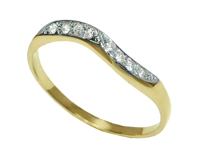 Złoty pierścionek z cyrkoniami żółte złoto - 23