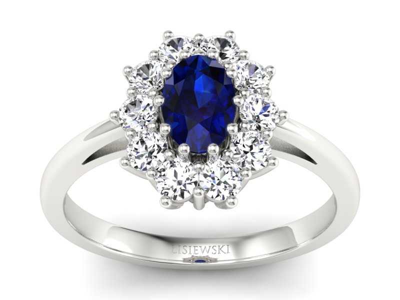 Pierścionek z szafirem i brylantami promocja - 2307skwpro