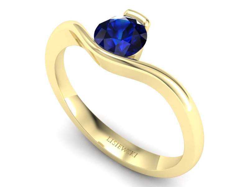 Pierścionek z szafirem żółte złoto promocja - 2313skwpro — zdjęcie 3