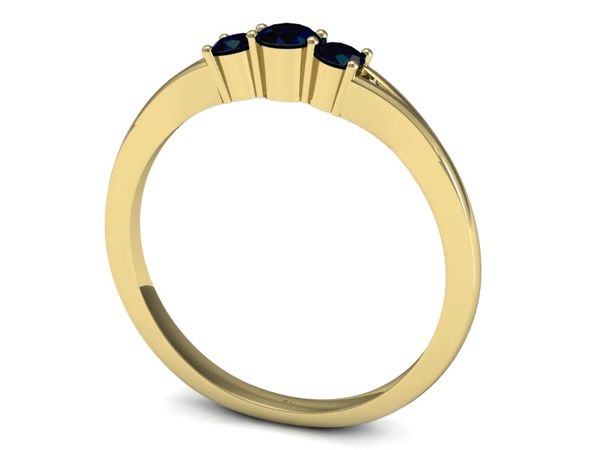 Złoty pierścionek z szafirami - 2317skwpro