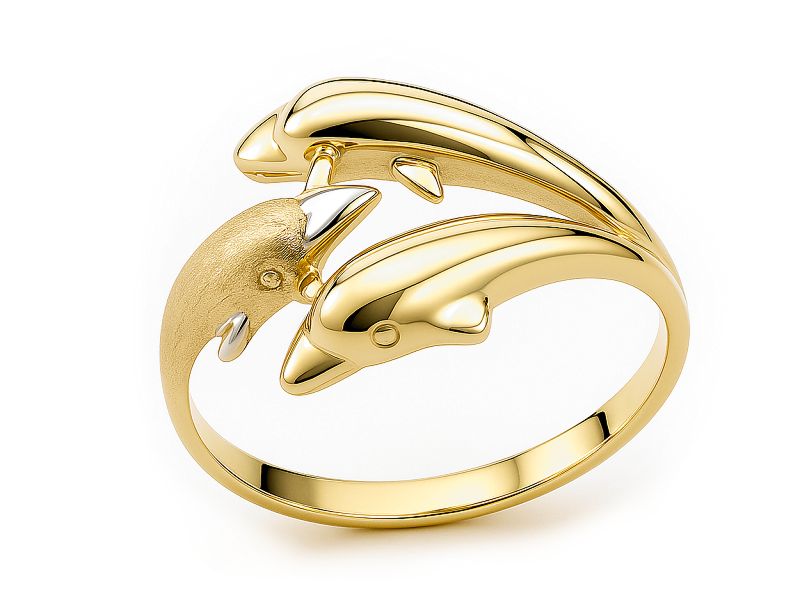 Złoty pierścionek matowany - 2318p