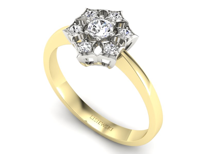 Pierścionek z brylantami złoto 585 promocja - 2324skwpro — zdjęcie 3