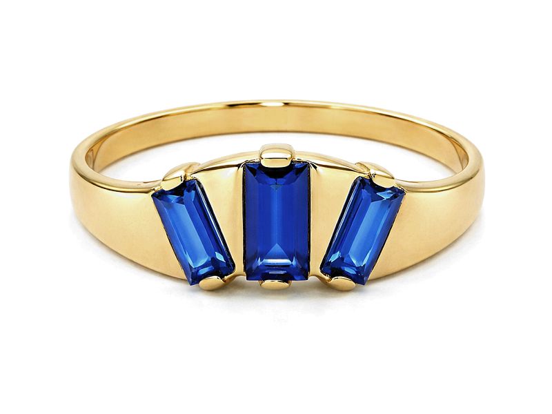 Złoty pierścionek złoty ze spinelami - 2329spinel — zdjęcie 3