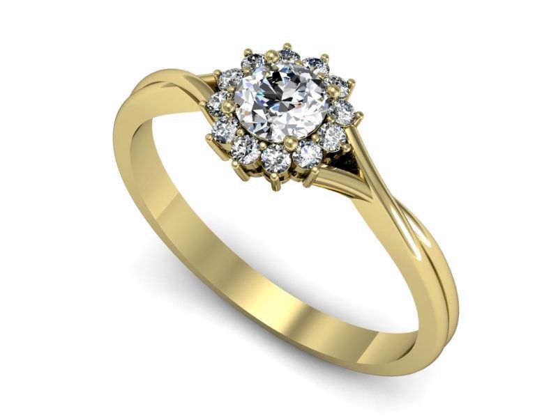 Pierścionek zaręczynowy z brylantami złoto proba 585 promocja - 2331skwpro