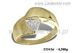 Złoty Pierścionek z brylantami złoto próby 585 żółte złoto - 2334br