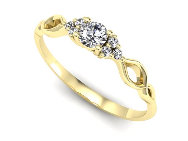 Złoty Pierścionek zaręczynowy z diamentami złoto promocja - 2339skwpro- 1