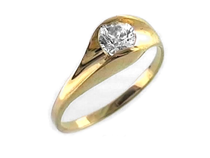 Złoty pierścionek z brylantem - 2381br — zdjęcie 2