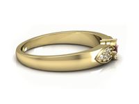 Złoty pierścionek z rubinem i diamentami promocja - 2382skwpro- 2