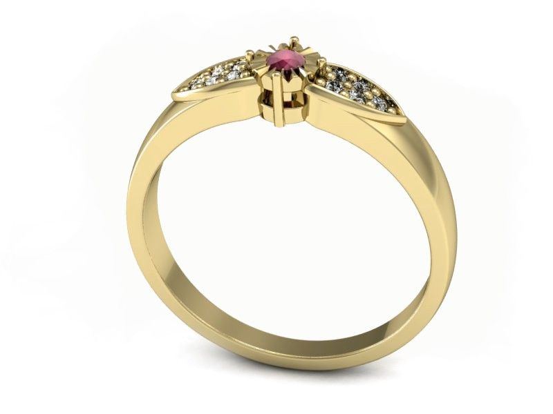 pierścionek z rubinem i diamentami promocja - 2382skwpro - 3