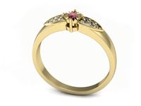 Złoty pierścionek z rubinem i diamentami promocja - 2382skwpro- 3