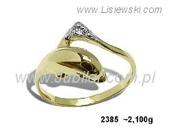 Złoty Pierścionek z cyrkoniami żółte złoto próby 585 - 2385