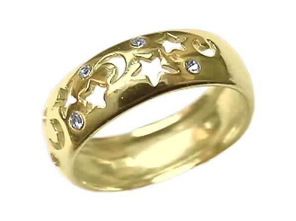 Złoty Pierścionek z cyrkoniami żółte złoto proba 585 - 2390