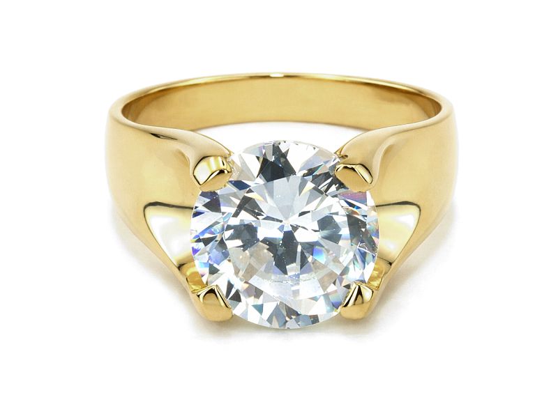 Złoty pierścionek z cyrkonią - 2400p — zdjęcie 3