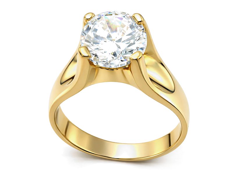 Złoty pierścionek z cyrkonią - 2400p