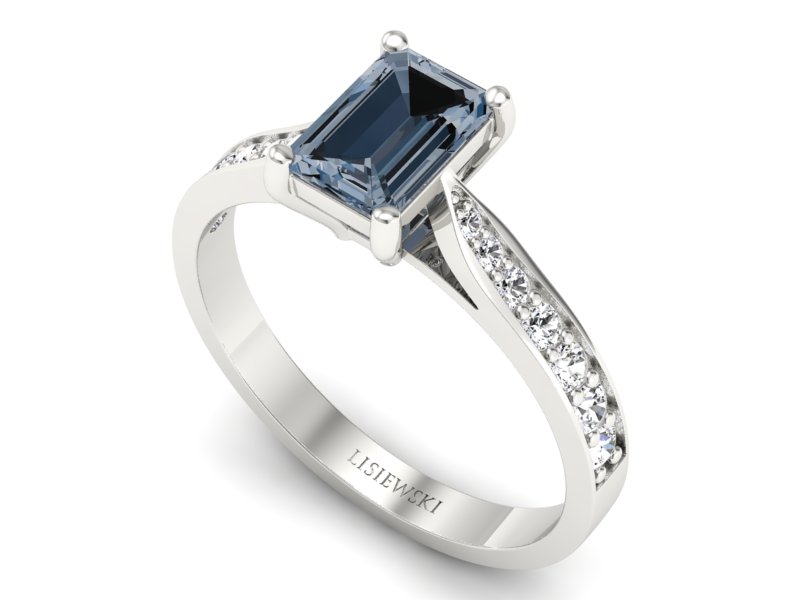 Pierścionek z szafirem z brylantami promocja - 2416skwpro — zdjęcie 3