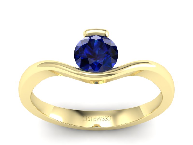 Pierścionek z szafirem żółte złoto promocja - 2418skwpro