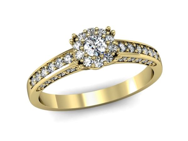 Złoty pierścionek z diamentami złoto promocja - 2432skwpro- 1
