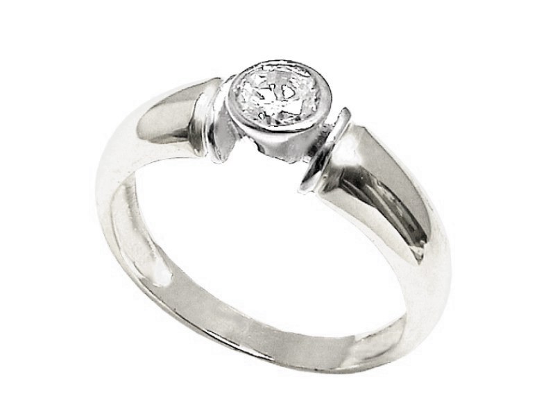 Pierścionek srebrny z cyrkonią - 244bag