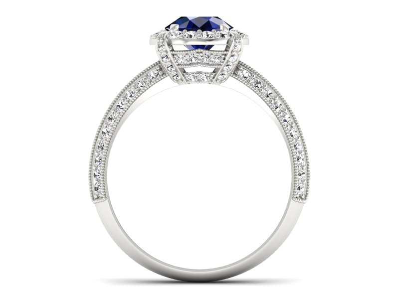 Pierścionek z szafirem i brylantami promocja - 2461skwpro — zdjęcie 2