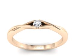 Pierścionek z diamentem w różowym złocie - 2466skwpro