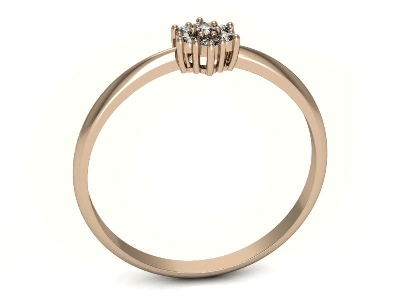 Pierścionek zaręczynowy z diamentami różowe złoto - 2467skwpro - 2