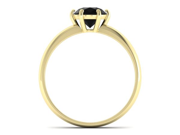 Złoty pierścionek z czarnym diamentem - 2481skwpro