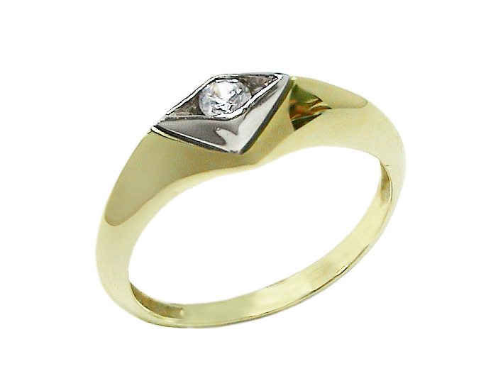 Złoty pierścionek z brylantem - 248bbr_Si_H