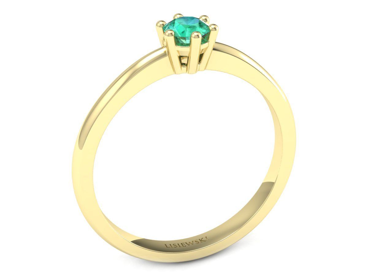 Złoty pierścionek ze szmaragdem promocja - 2498skwpro - 2