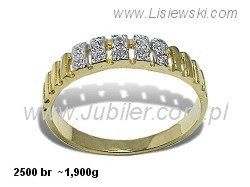 Złoty pierścionek z brylantami - 2500br — zdjęcie 2