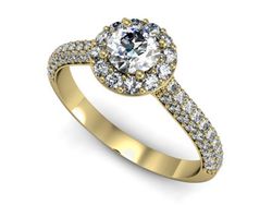 Złoty Pierścionek zaręczynowy z diamentami promocja - 2504skwpro