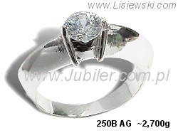 Pierścionek srebrny z cyrkonią biżuteria srebrna próby 925 - 250bag - 1