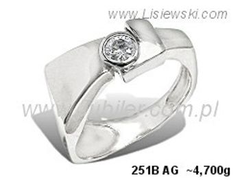 Pierścionek srebrny z cyrkonią biżuteria srebro - 251bag - 1