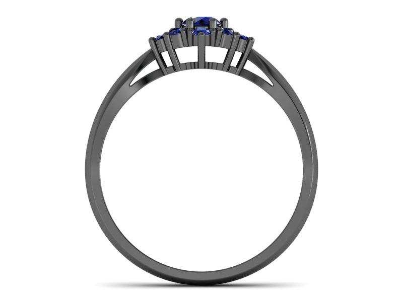 Pierścionek z szafirami czarne złoto promocja - 2527skwpro — zdjęcie 2