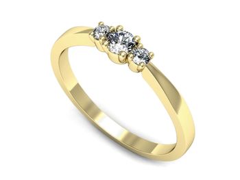 Złoty pierścionek z brylantami złoto próby 585 - 2550skwpro - 1