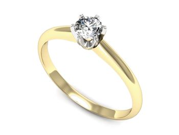 Złoty pierścionek z diamentem promocja - 2551skwpro - 1