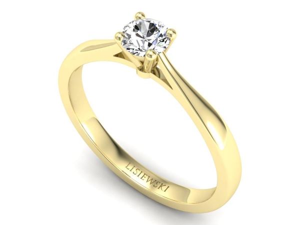 Złoty pierścionek z diamentem promocja - 2554skwpro